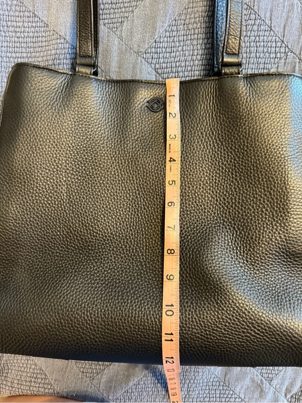 Dagne Dover Black Pebbled Leather Tote.  Medium size   Like new
